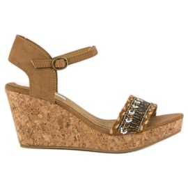 Corina Sandaler på en korkkilklack brun