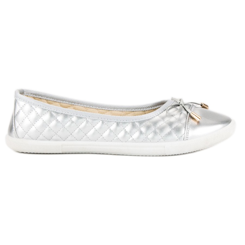 Quiltade ballerinor grå