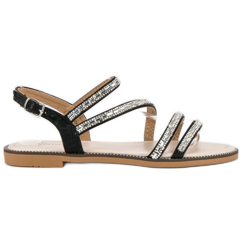 Nio Nio Snygga platta sandaler svart