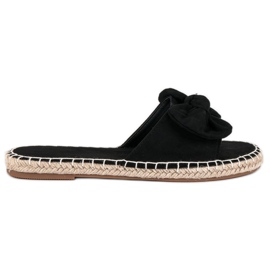 Mocka espadrilles flipflops svart