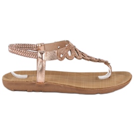 Abloom Eleganta flipflops med ett elastiskt band rosa