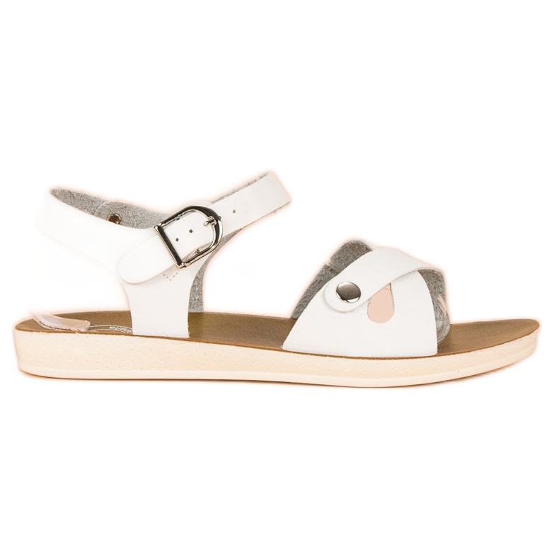 Vita sandaler med spänne