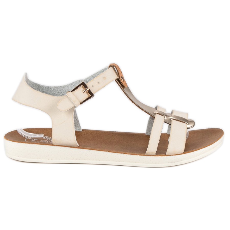 Sandaler fästs med ett spänne brun gul