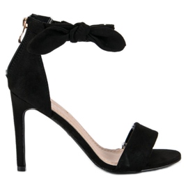 Bestelle Sandaler med dragkedja i mocka svart