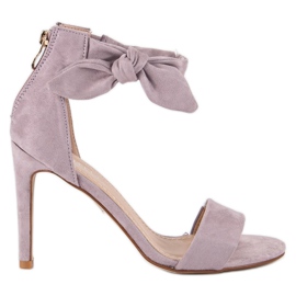 Bestelle Sandaler med dragkedja i mocka purpur mångfärgad