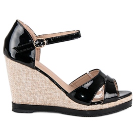 Anesia Paris Lackade kilsandaler svart