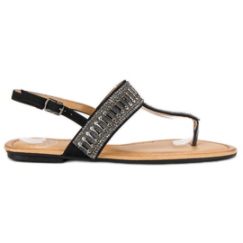 Svarta sandaler av flip-flops