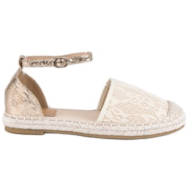 Nio Nio Spets espadrillor brun gul