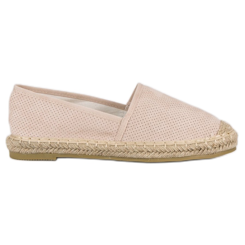 Bestelle Genombrutna beige espadrillor