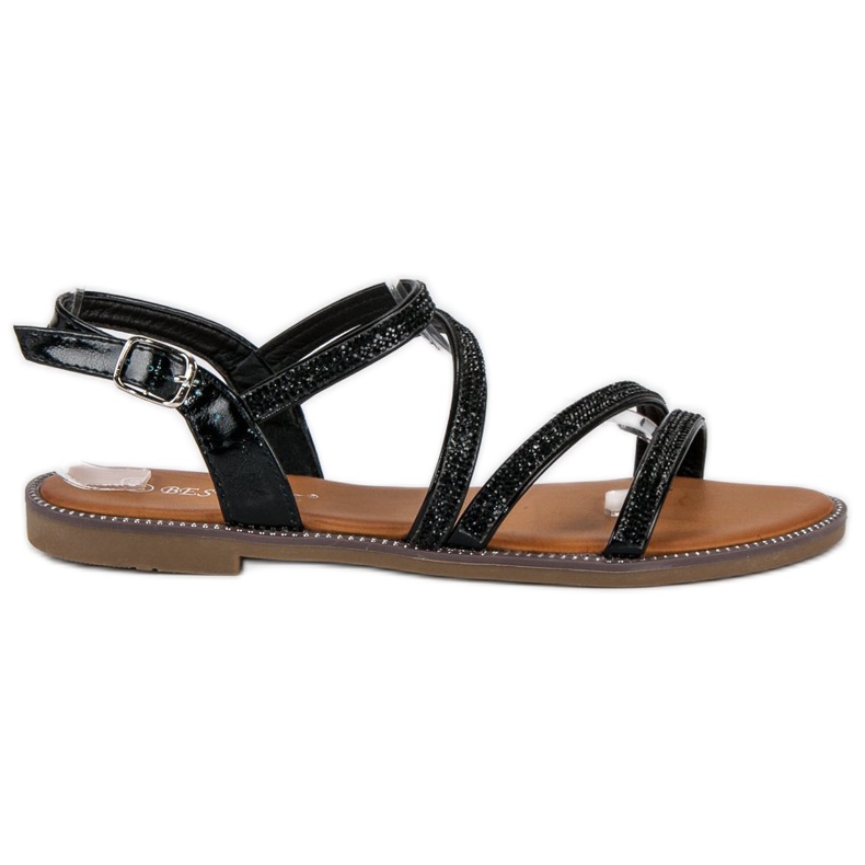 Bestelle Svarta kvinnliga sandaler