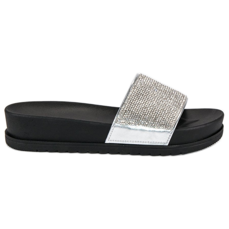 Snygga silvertofflor grå