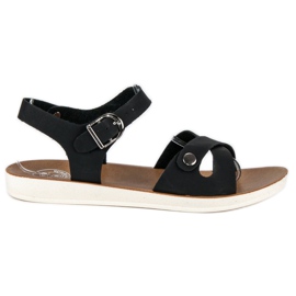 Svarta sandaler med spänne