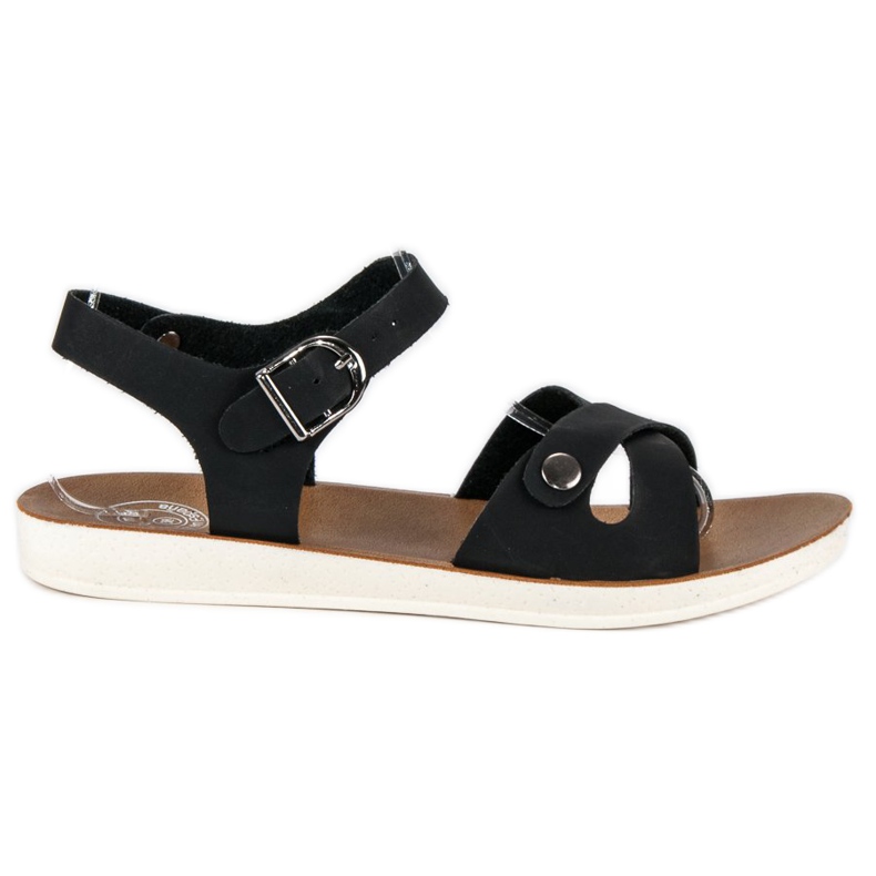 Svarta sandaler med spänne