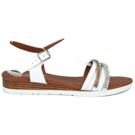 Fama Sandaler på låg kilklack vit