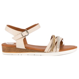 Fama Sandaler på låg kilklack brun