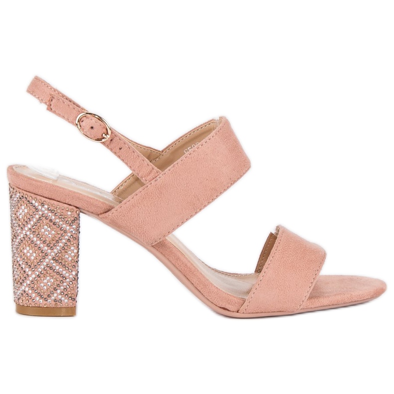 Snygga sandaler med pärlor rosa