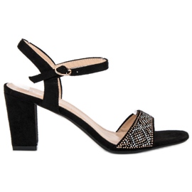 Eleganta högklackade sandaler svart