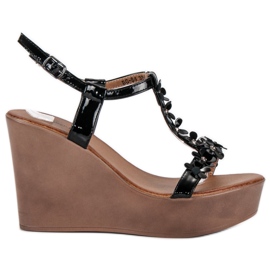 Beauty Girl'S Eleganta kilasandaler svart