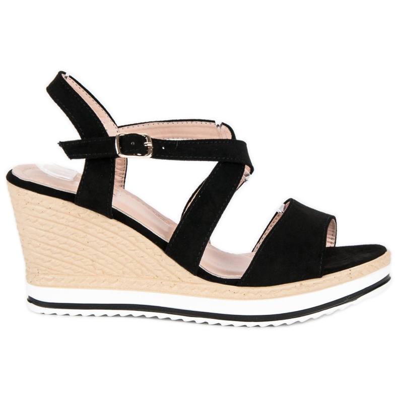 Anesia Paris Svarta kilasandaler