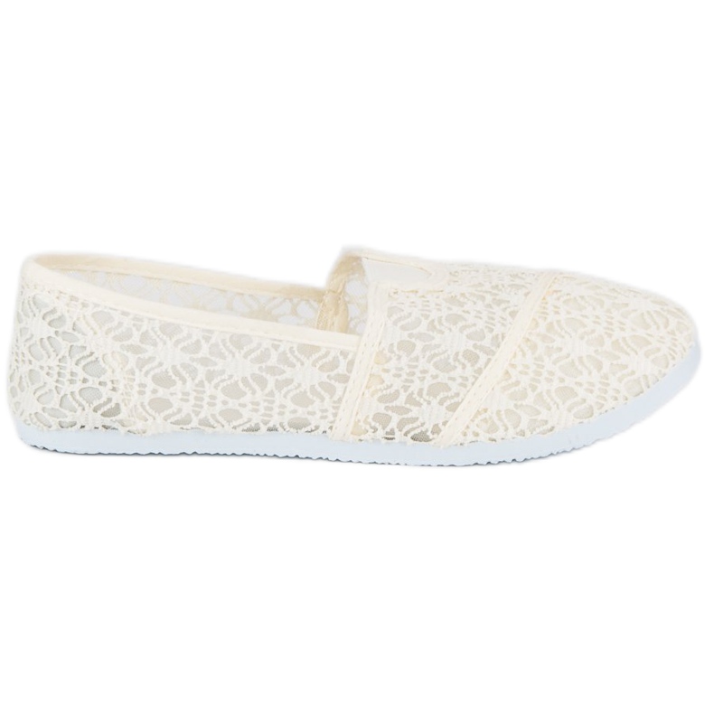 Ballerinor i beige spets