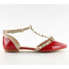 Ballerinor med röda dubbar DM29P röd