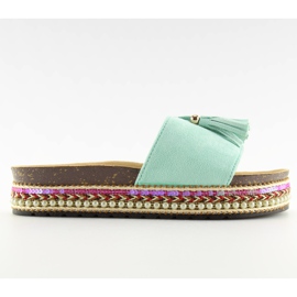 Slippers mint espadrilles BV-413 LT.GREEN grön