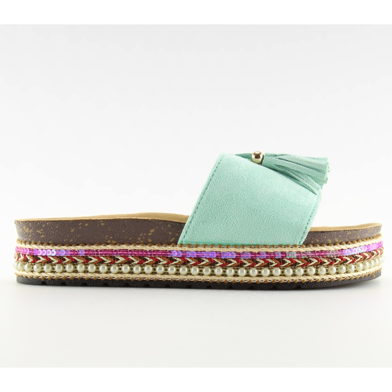 Slippers mint espadrilles BV-413 LT.GREEN grön