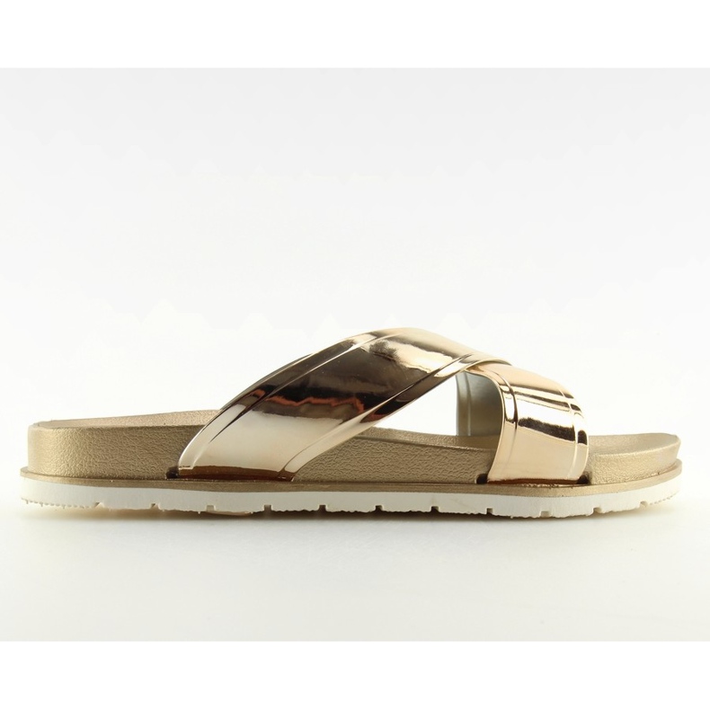 Gyllene tofflor med spegellook CK46P guld