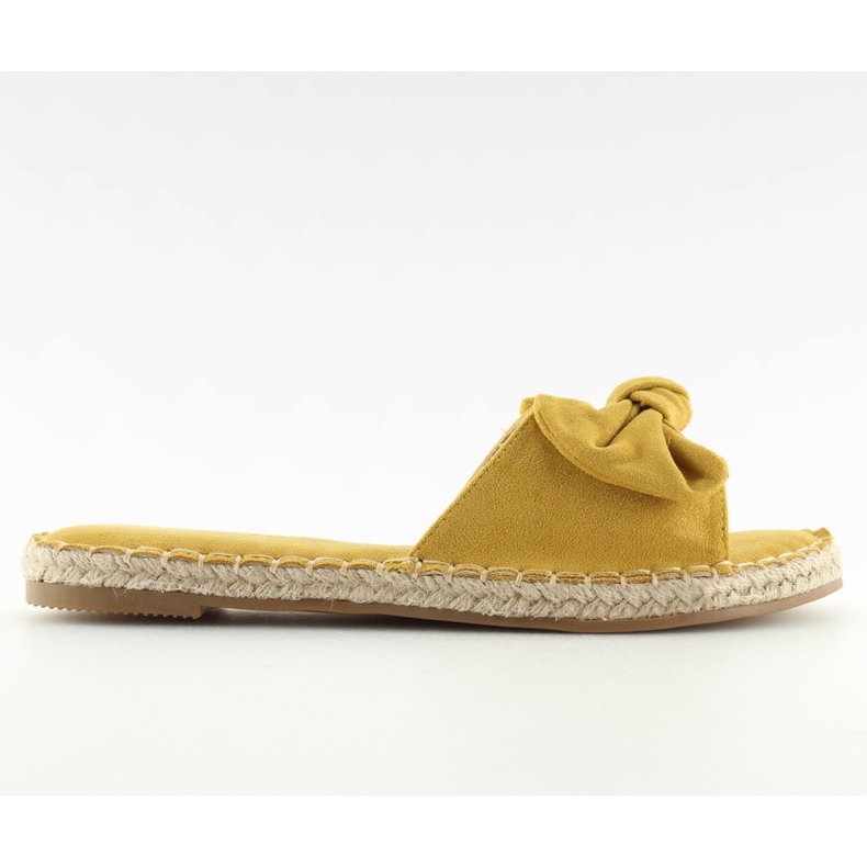 Gula 8758 gula tofflor med rosett