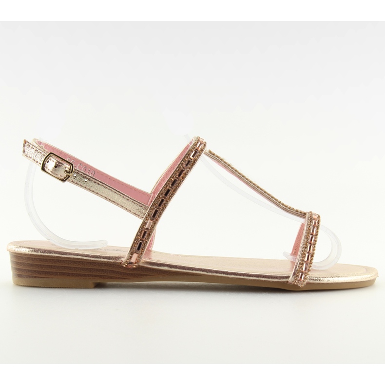 Sandaler med rosa cubic zirconias 86-C010 Rosa