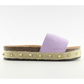 Violett espadrillor LS51 L.LILA tofflor purpur