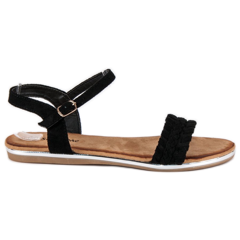 Super Me Platta mockasandaler svart