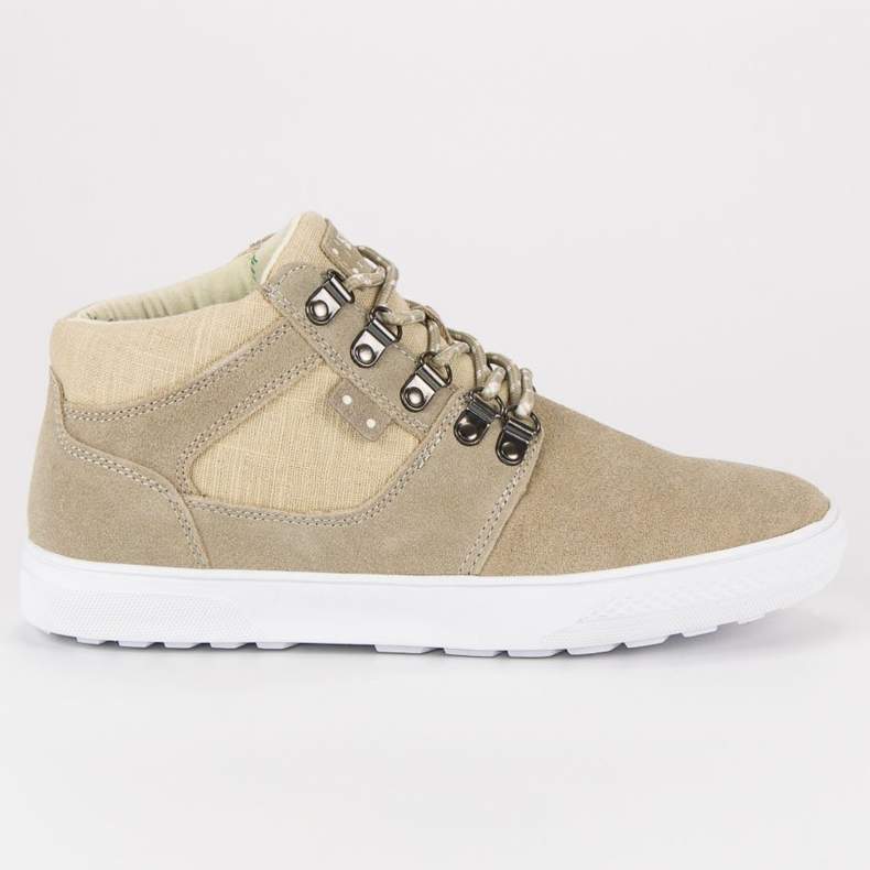 Invito Lädersneakers över vristen beige