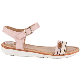 Casual platta sandaler rosa
