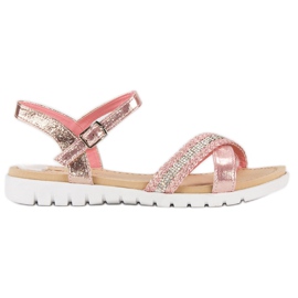 Top Shoes Rosa platta sandaler