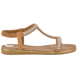 Juliet Platta kamel sandaler brun