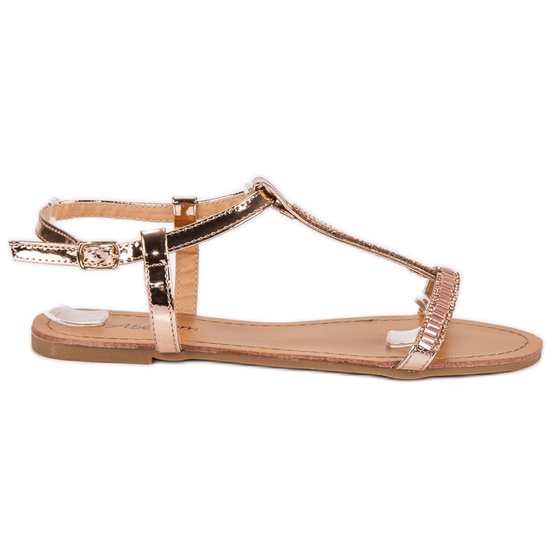 Abloom Lackerade platta sandaler rosa