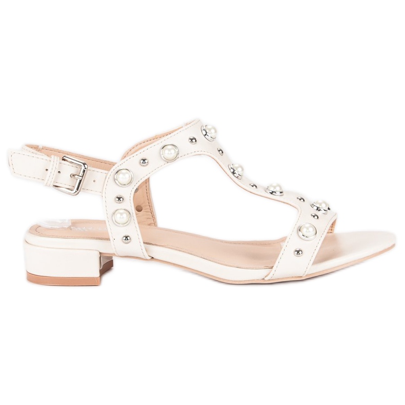 Renda Högklackade sandaler med pärlor brun