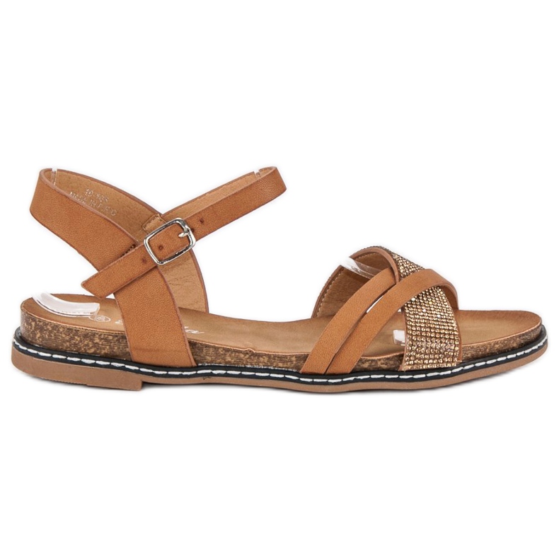 Renda Platta sandaler med spänne brun