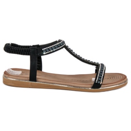 Juliet Svarta platta sandaler