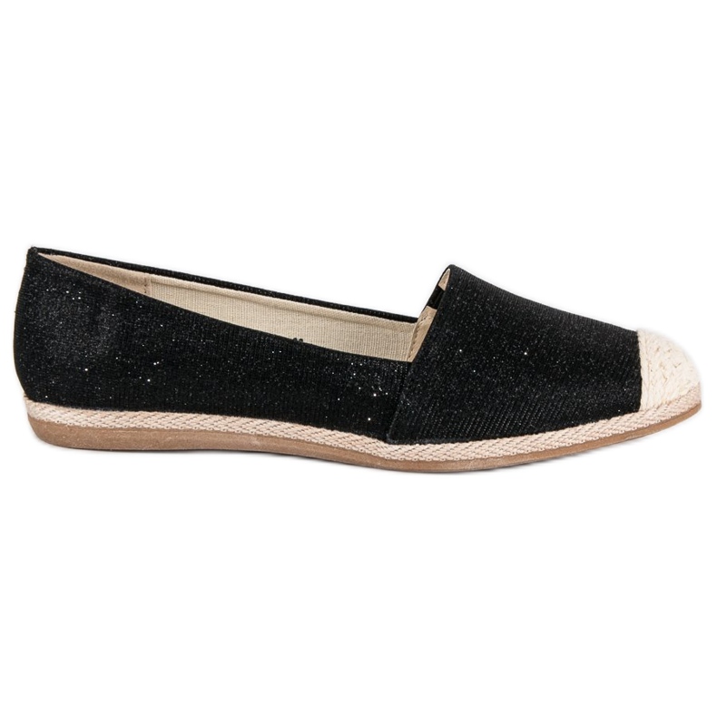 Glitter espadrillor svart