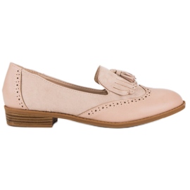 SDS Beige mockasiner med fransar