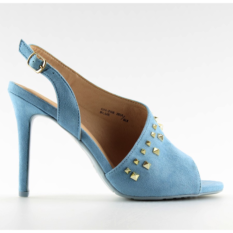 Sandaler höga klackar asymmetriska blå GH-268 Blue