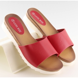 Röda röda tofflor för kvinnor H10 Röda