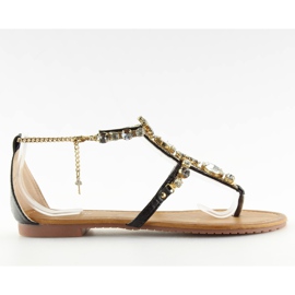 Flipflops med stenar svart D-6526 Svart
