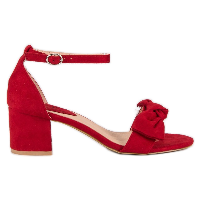 Top Shoes Röda högklackade sandaler