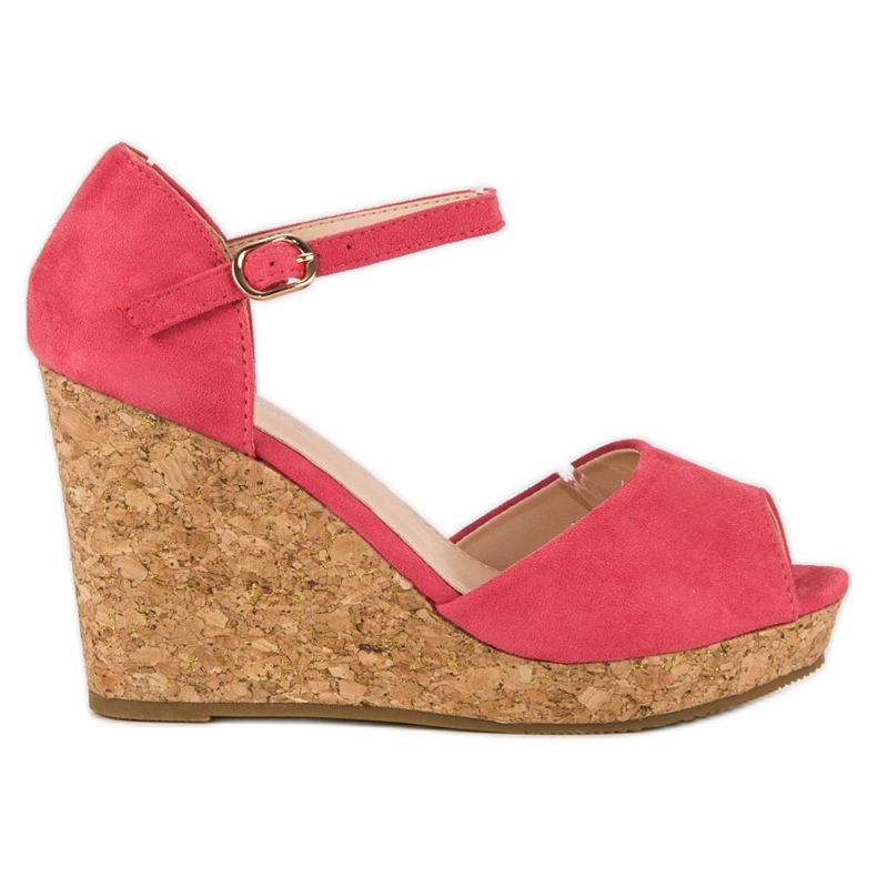 Super Me Sandaler på en korkkilklack rosa