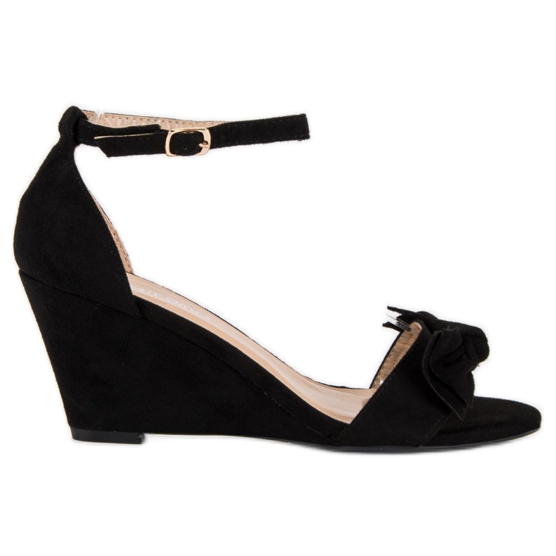 L. Lux. Shoes Snygga kilasandaler svart