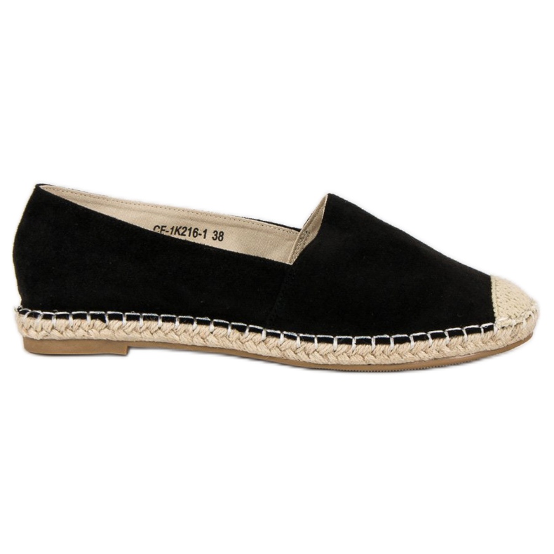 Best Shoes Svarta espadrillor i mocka