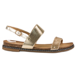 Via Giulia  Platta sandaler med spänne gul